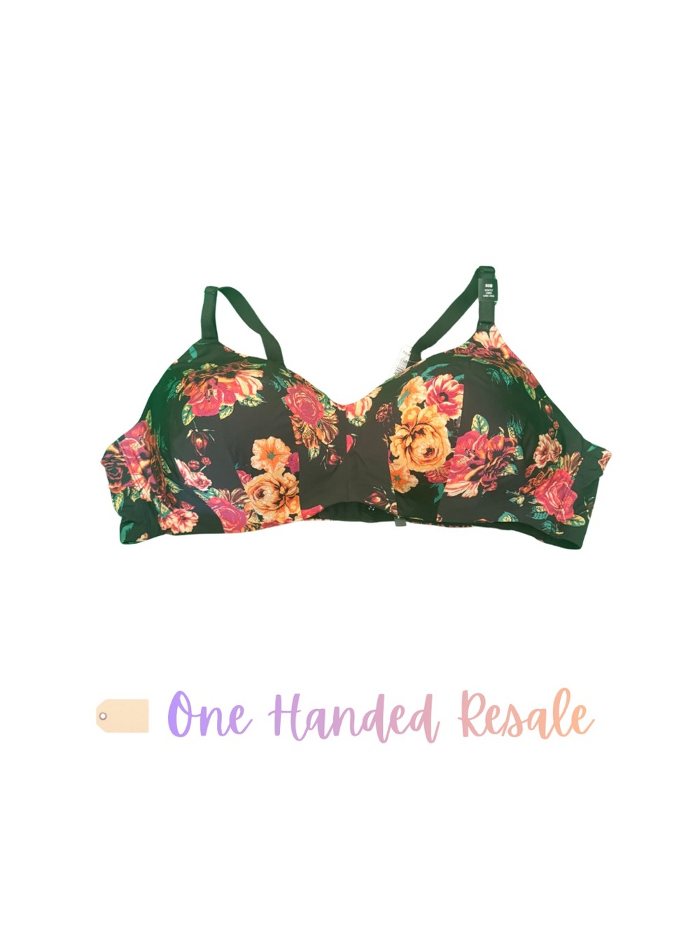🌼 Torrid Everyday Wire Free Lightly Lined Smooth 360 Back Black Floral 50B Bra